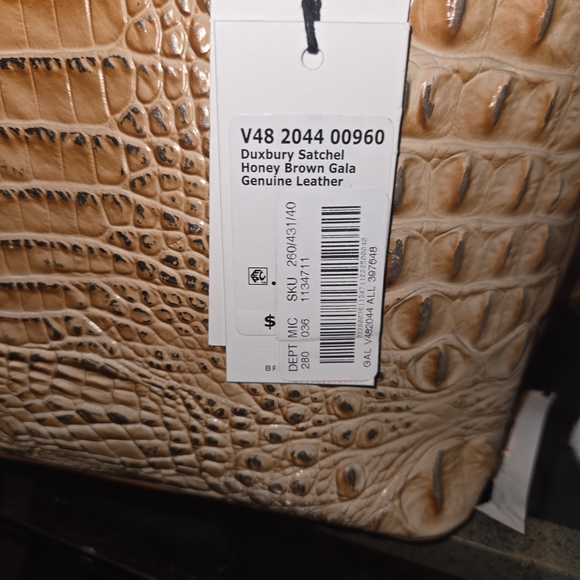 Brahmin Brown Embossed Honey Brown Gala Butterfly Satchel - Picture 5 of 7